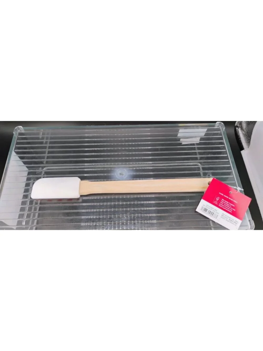 Wondershop Silicone And Rubberwood Frosting Spreader Red/White Stripe